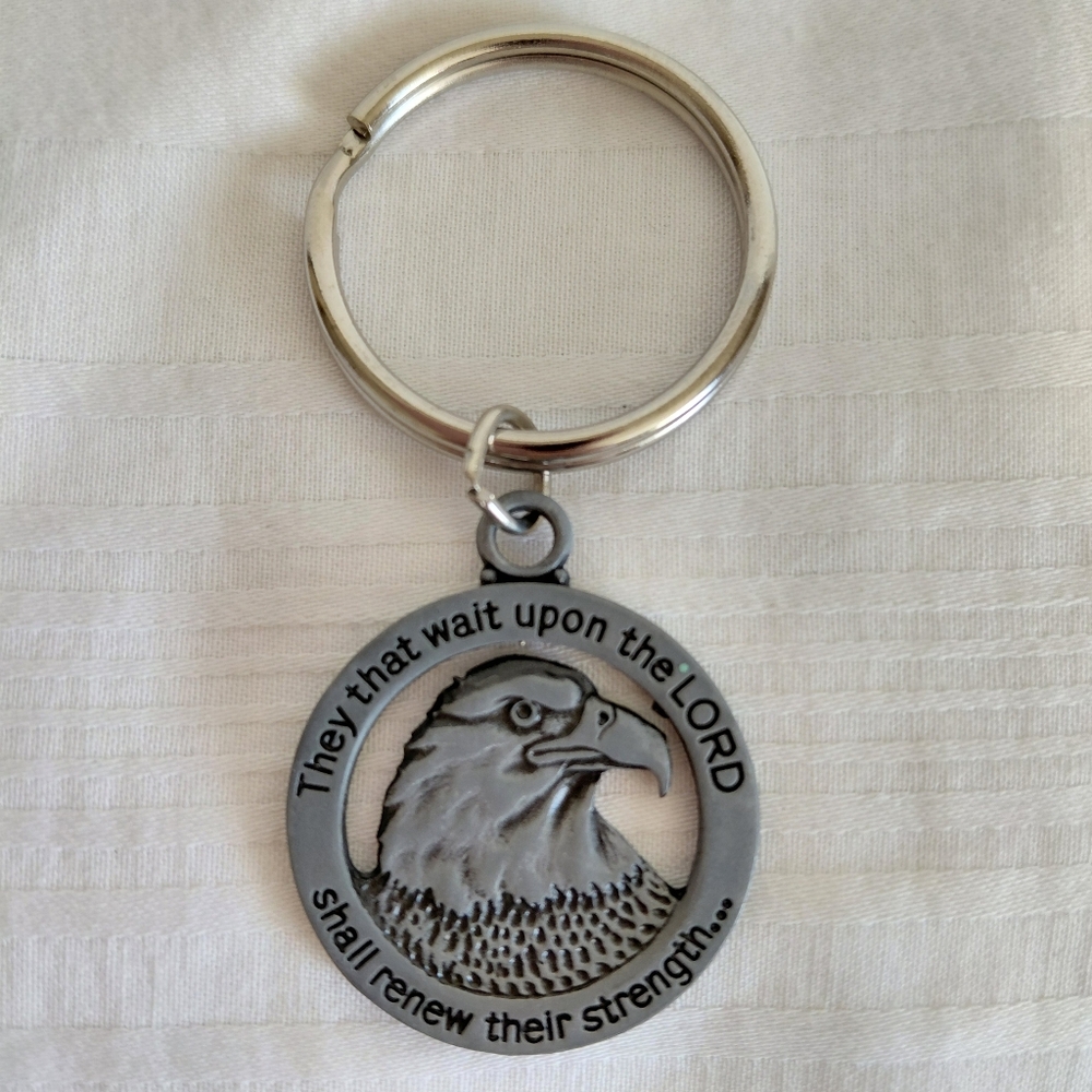 Silver Wait Upon The LORD Key Chain